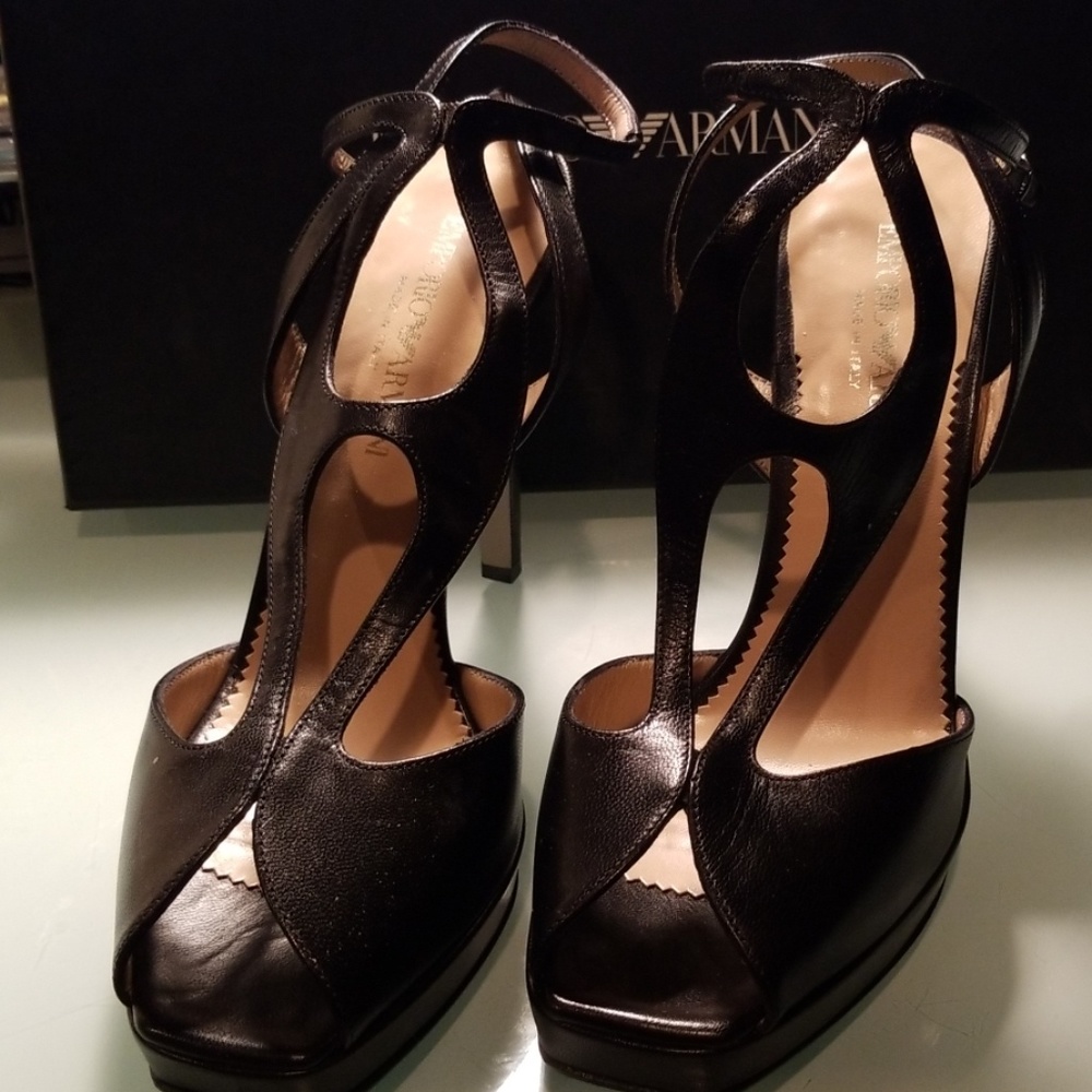 Armani Emporio black heels